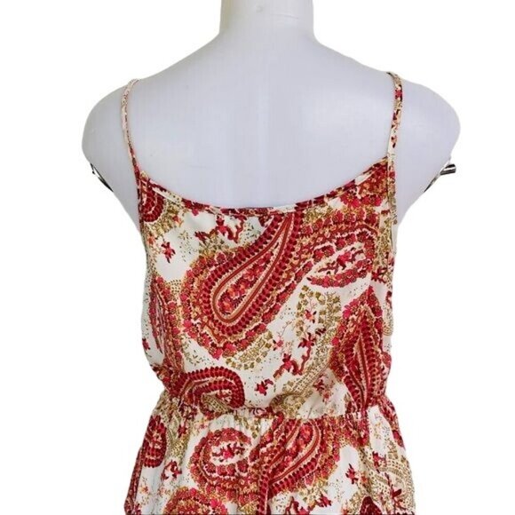 Forever 21 Y2K Paisley Floral Orange Multi Color Button Dress Size M - Picture 8 of 10